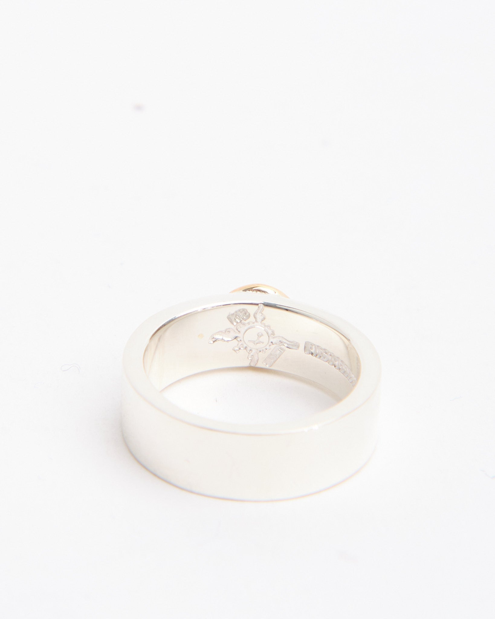 R-001 Flat hammered,8mm Plane Ring with K18 #20 de First Arrows